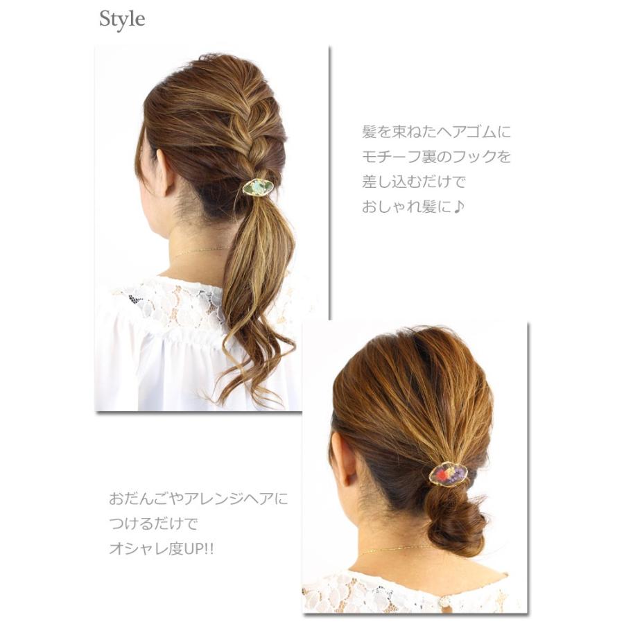 ポニーフック/ハーバリウム風 透明 楕円 お花pn40☆黄色/白/赤 ポニーフック/ハーバリウム風 透明 楕円 お花pn40☆黄色/白/赤