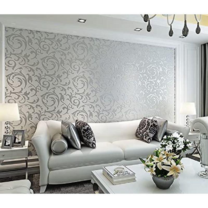 壁紙 3本セット エレガント 住宅設備 銀 53cm 10m 内装 Diy のりなし かわいい