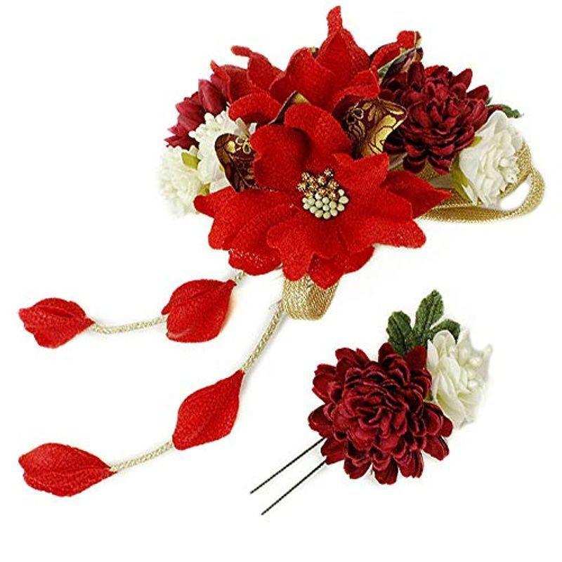 袴 振袖 花 成人式 髪飾り 豪華2点セット No 9 3578 ドライフラワー