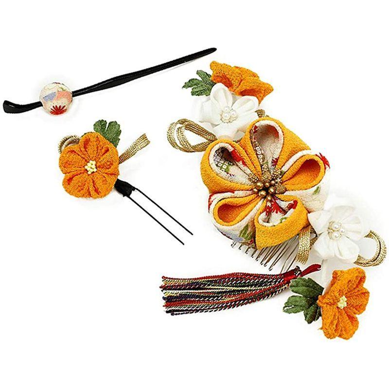 入園入学祝い つまみ細工 ちりめん 白 黄色 袴 振袖 花 成人式 髪飾り 玉かん No 9 3492 ドライフラワー ヘアアレンジ ヘアスタイル 髪型 かんざし 髪飾り Pathwaysfl Org