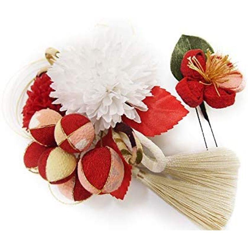 アメリカ 価格 髪飾り 成人式 花 和装小物 振袖 袴 2点セット かんざし 髪飾り 袴 赤 白 赤 玉飾り ちりめん 髪型 ヘアスタイル ヘアアレンジ ドライフラワー No 9 4167 ゆうショップ 特集の通販 の
