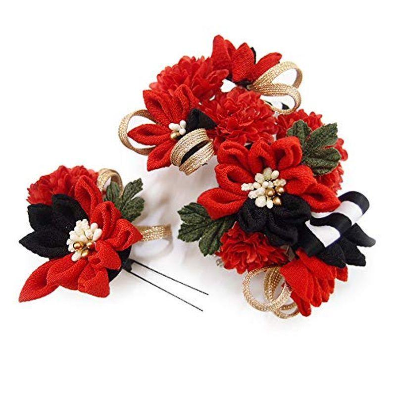 最新のデザイン 白 赤 2点セット 袴 振袖 花 成人式 髪飾り 金 No 9 4015 ドライフラワー ヘアアレンジ ヘアスタイル 髪型 つまみ ちりめん かんざし 髪飾り Pathwaysfl Org