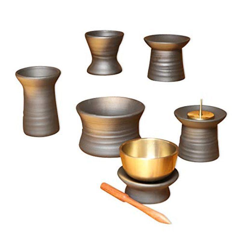 京仏壇はやし モダン仏具セット 朝顔 5具足 & おりん (大) (日本製)(セット品 京仏壇はやしクロス)