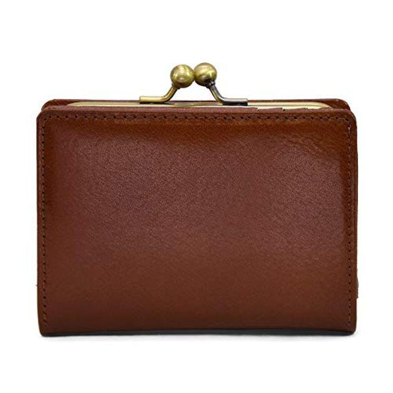 品 レディース がま口 二つ折り財布 財布 帽子 ファッション小物 イタリアンレザー 女性用 その他財布 レディース 大容量 牛革製 ブラウン 本革 皮 ゆうショップ レザー 数量値引きの