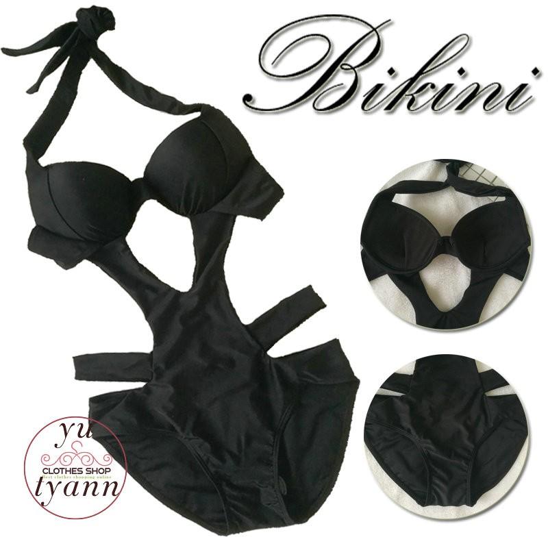 水着 ビキニ ワンピース 黒 ハングネックタイプ レディース セクシー ママ 大人 女性用 大きいサイズ 体型カバー M L 2l 代 30代 40代 50代 C11 Bikini004 ユーちゃん 通販 Yahoo ショッピング