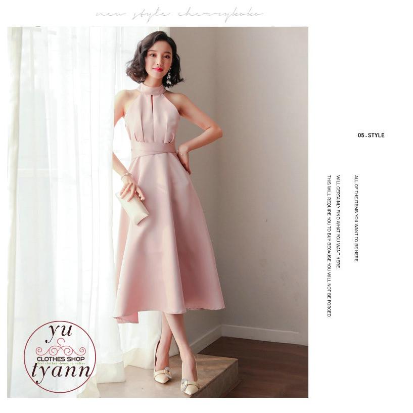 パーティードレス レディース 結婚式 大きいサイズ 膝丈 ハングネック ウエディングドレス 発表会 普段着 ワンピース フォーマル 大人 上品 30代 40代 50代 C11 Dress015 ユーちゃん 通販 Yahoo ショッピング