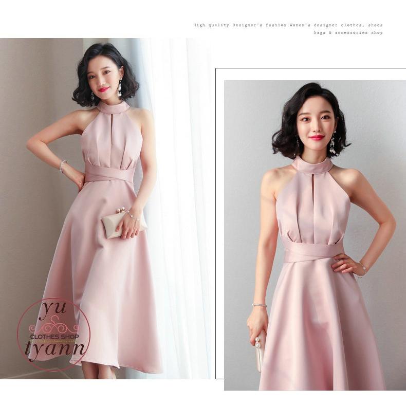 パーティードレス レディース 結婚式 大きいサイズ 膝丈 ハングネック ウエディングドレス 発表会 普段着 ワンピース フォーマル 大人 上品 30代 40代 50代 C11 Dress015 ユーちゃん 通販 Yahoo ショッピング