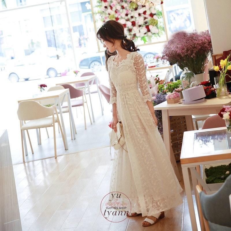 ドレス 二次会 総レースワンピース レディース 二次会 ウェディングドレス パーティードレス ロングドレス ロングワンピース 演奏会 エンパイア 結婚式 C11 Onepiese063 ユーちゃん 通販 Yahoo ショッピング