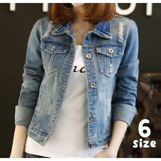 ジャケット デニムジャケット 長袖 レディース アウター Gジャン ジージャン ステンカラー 丈短め ショート丈 セール 登場から人気沸騰
