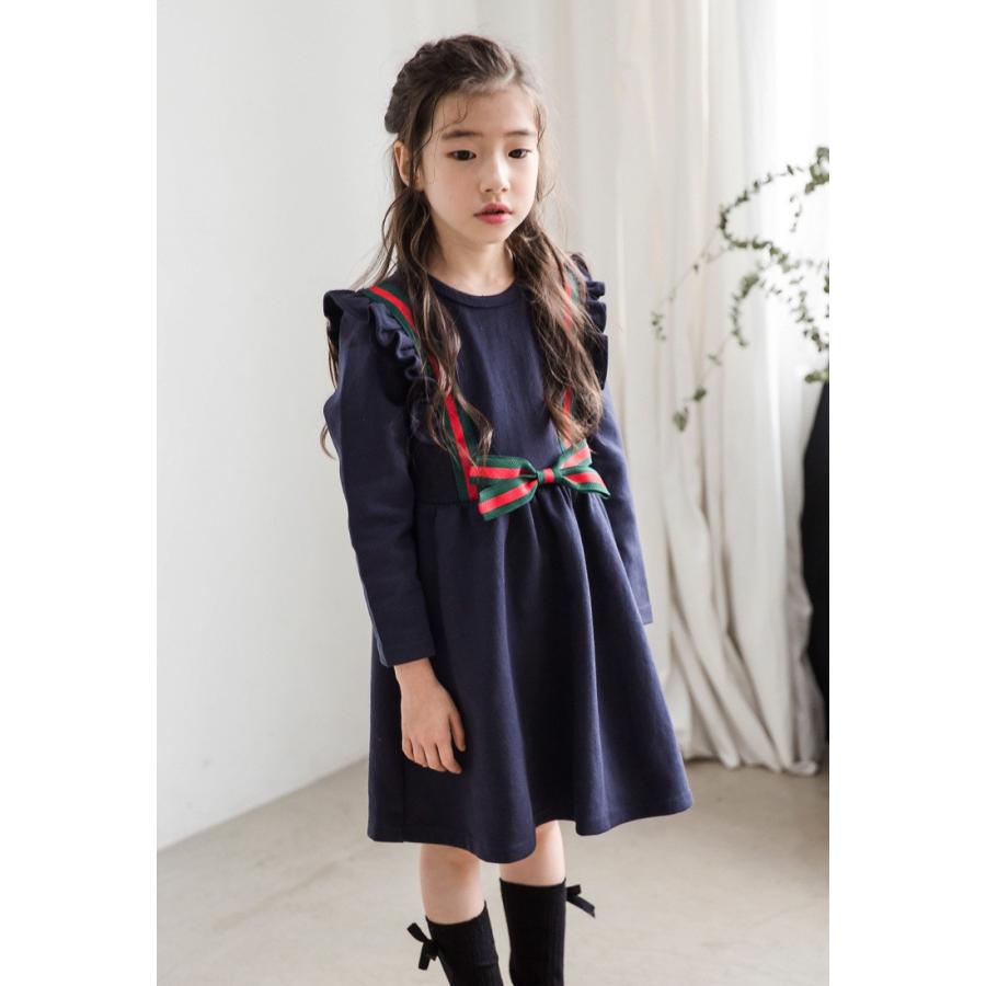 ワンピース 女の子 膝丈ワンピース Aライン ワンピース 蝶結び 春秋 キッズ 通学 子供服 紺 長袖 フォーマル 110cm1cm130cm140cm 韓国風子供服 Yu01cq171 ユーちゃん 通販 Yahoo ショッピング