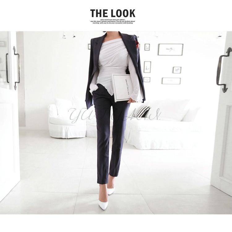 スーツ 2点セット パンツスーツ セットアップ ストライプ セレモニースーツ レディース 通勤 ジャケット パンツ 細身 結婚式フォーマル 二次会 Ol ビジネス Yu12cq79 ユーちゃん 通販 Yahoo ショッピング