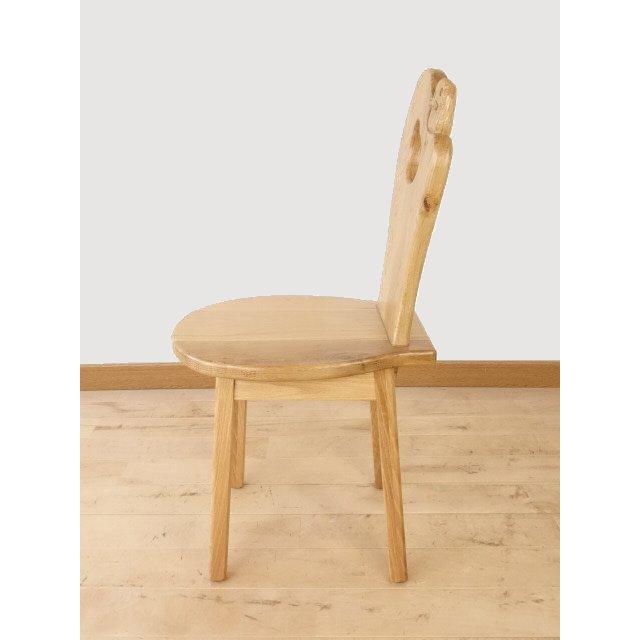 ふくろう　椅子　ダイニングチェアー　イスF　ナラ材　白木色　勇峰工芸（新） ふくろう 椅子 ダイニングチェアー イスF ナラ材 白木色 勇峰