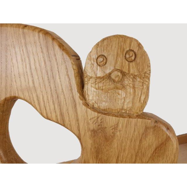 ふくろう 椅子 ダイニングチェアー イスF ナラ材 白木色 勇峰工芸（新