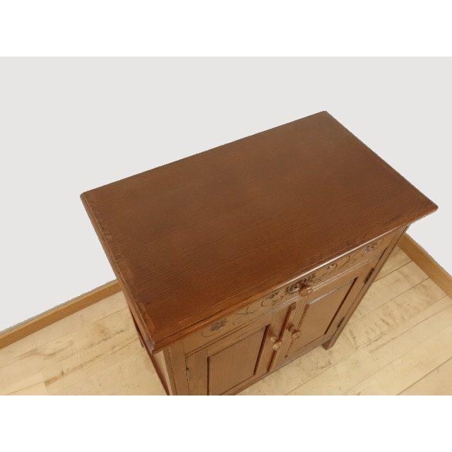 勇峰工芸（新） 雅 花柄キャビネット ナラ材家具 北海道手作り家具勇峰