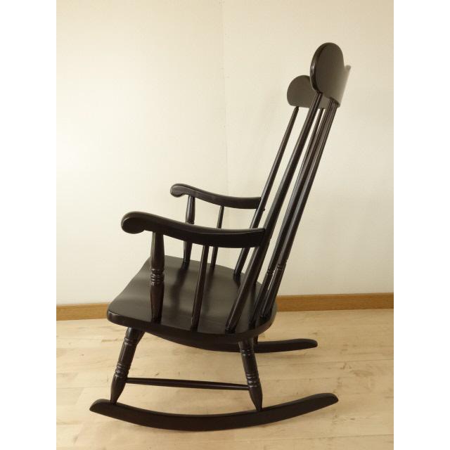 木製 ロッキングチェアー（ダーク色） メンテナンス・再塗装済