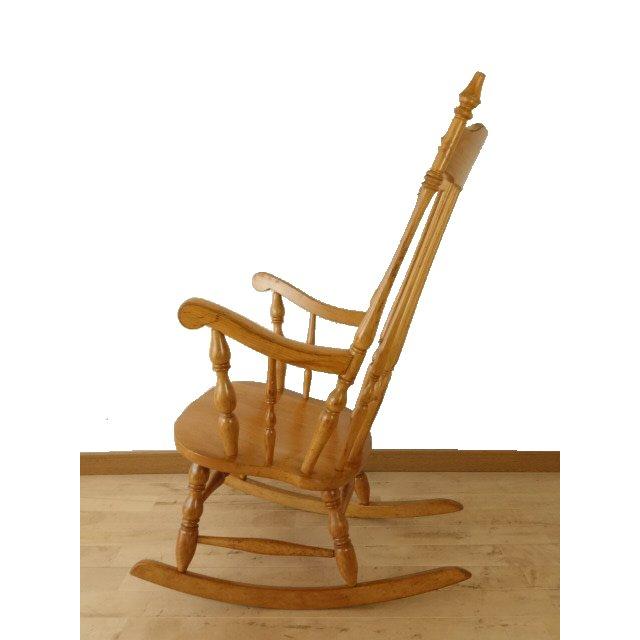 木製　ロッキングチェアー　白木色　再塗装済　ＵＳＥＤ 木製 ロッキングチェアー 白木色 再塗装済 USED : 湧和