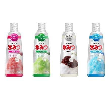 井村屋 かき氷シロップ 氷みつ 激安超特価 16 4種セット みぞれ 各330g メロン イチゴ ハワイアンブルー