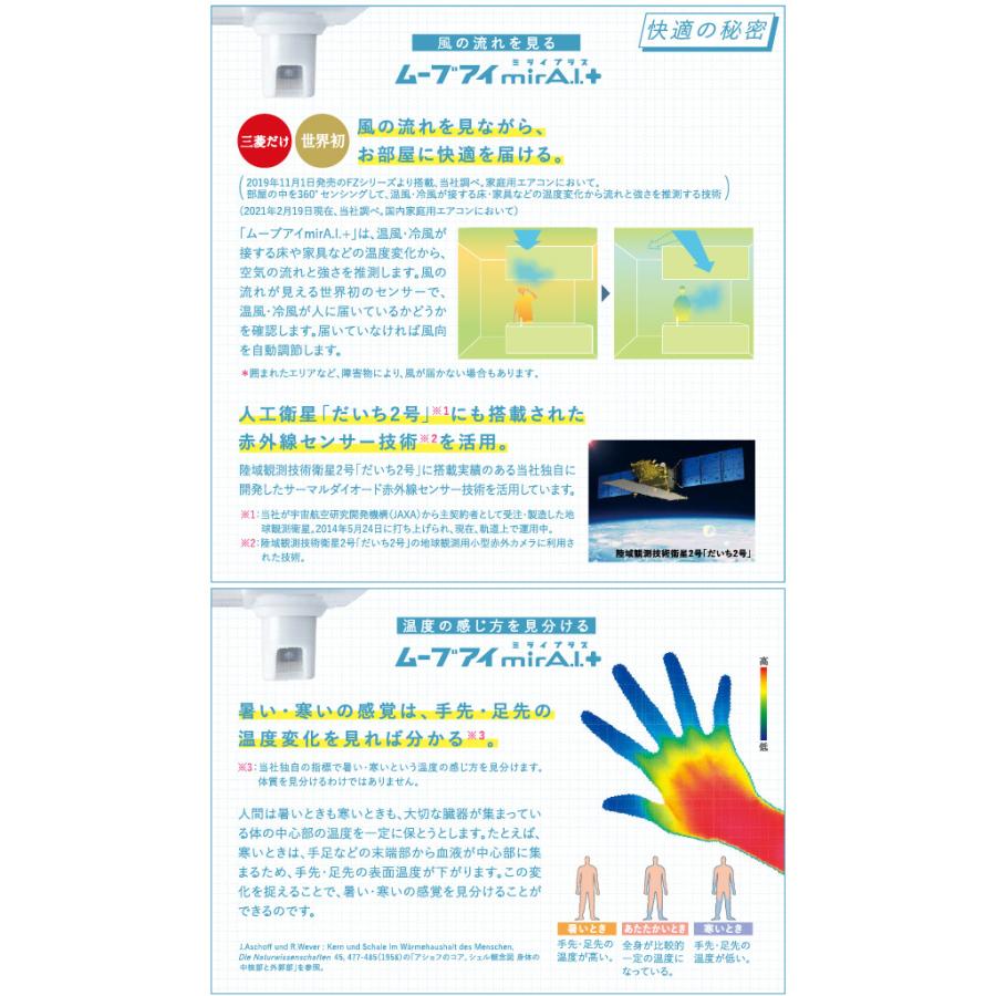 霧ヶ峰 三菱電機 ルームエアコン 主に 29畳用 MSZ-ZW9021S-W 9.0kw Z