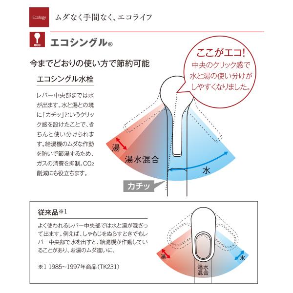 TOTO キッチン台付シングル混合水栓 一般地 寒冷地 共通 TOTO キッチン台付シングル混合水栓 一般地 寒冷地 共通