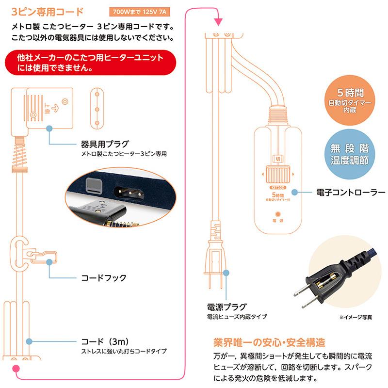 メトロ電気工業 こたつコード BC-KET22D 3ピン専用 交換用 手元電子コントローラー コタツコード 125V 7A メトロ製こたつ用 METRO :4948309102024:ユアサeネットショップ Yahoo!店 - 通販 - Yahoo!ショッピング メトロ電気工業 こたつコード BC-KET22D 3ピン専用 交換用 手元電子コントローラー コタツコード 125V 7A メトロ製こたつ用 METRO :4948309102024:ユアサeネットショップ Yahoo!店 - 通販 - Yahoo!ショッピング