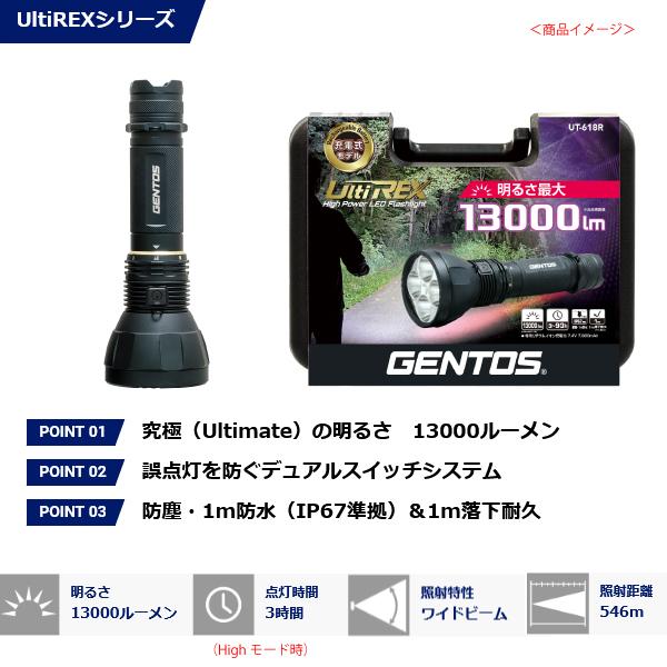 ★美品★GENTOS(ジェントス)★LEDライト★UT-618R★ GENTOS（ジェントス） UT-618R GENTOS アルティレックス 充電式高出力