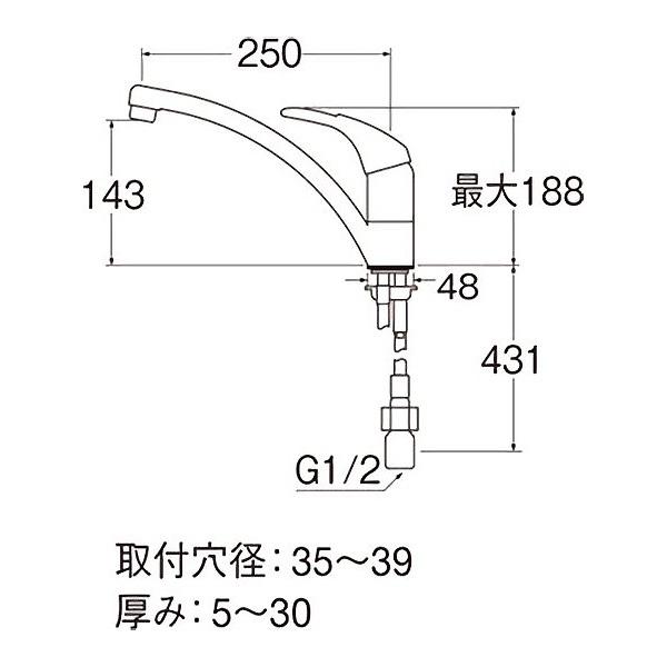 三栄水栓製作所 洗面用蛇口 TOHシリーズ K4730JV-JD-13