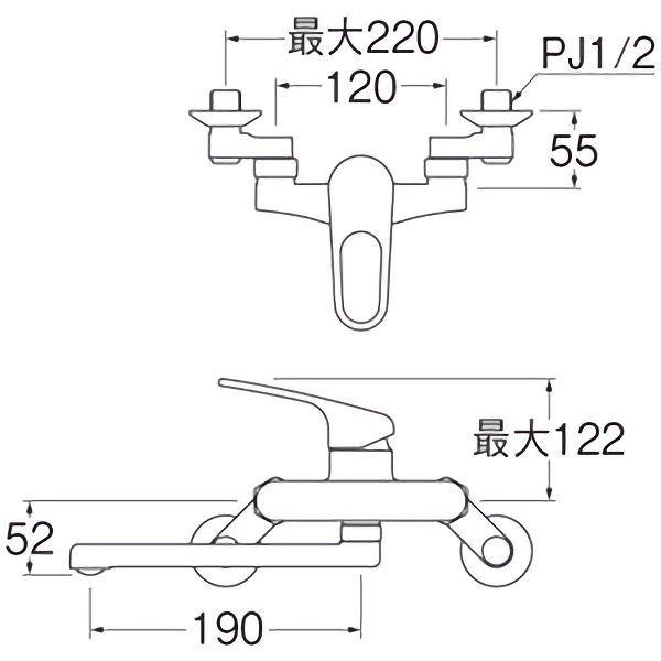 SANEI 壁付シングルレバー混合栓 一般地用 K17C-13 水栓金具 キッチン