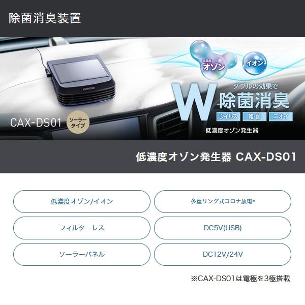 ケンウッド CAX-DS01 ENDY EAC-P100 駐車時も使える消臭 除菌 USB電源 セット ソーラータイプ 低濃度オゾン イオン