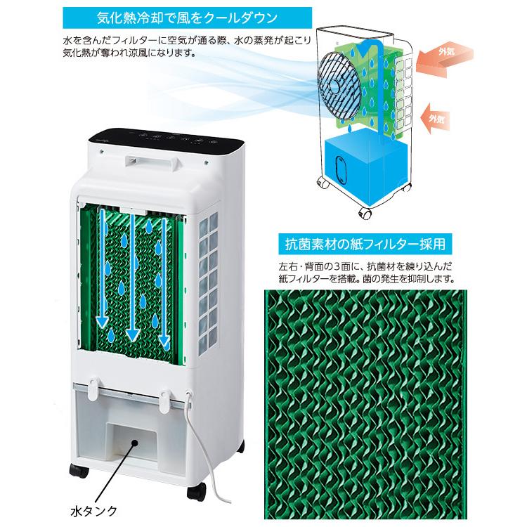 ユアサプライムス 冷風扇 YAC-J651CR(W) リモコン 消臭 除菌 機能付き