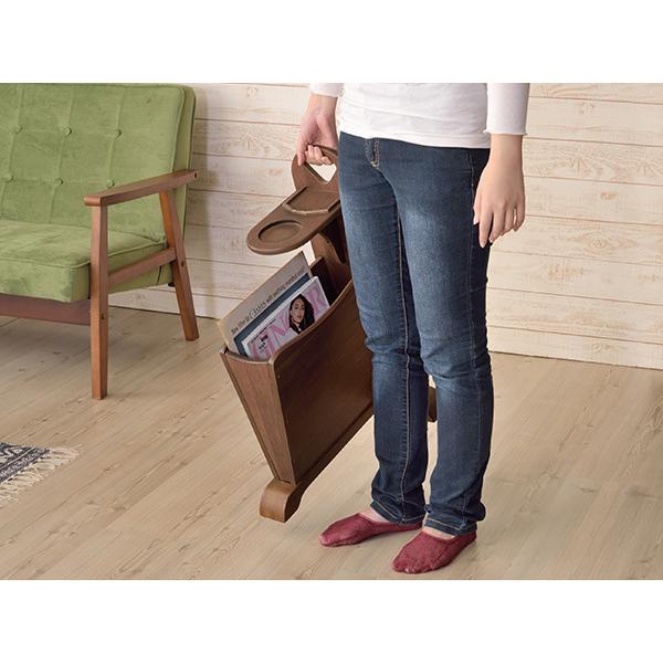 アントステラ　マガジンスタンド付きテーブル 東谷 サイドテーブル マガジンラック おしゃれな 木製 ソファサイド