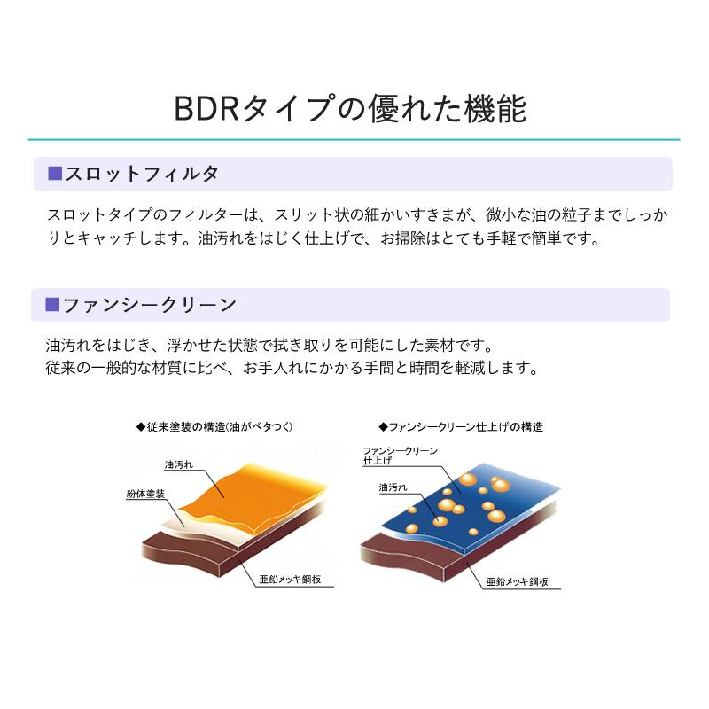 ナスラック　ブーツ型　レンジフード　BDRタイプ　スロットフィルター　間口75cm　BDR-3HL-7517TNBK　ブラック　高さ70cm　深型　シロッコファン式　壁付け　換気扇