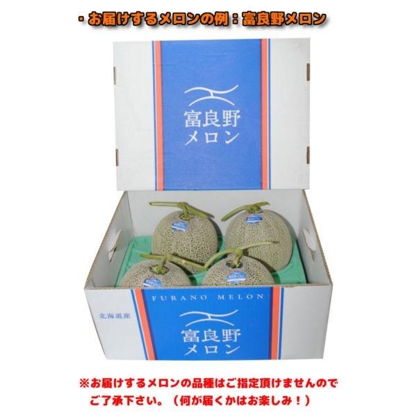 北海道産のメロン 1箱 8kg 3玉から7玉 1玉あたり 1.5kgから2.5kg お