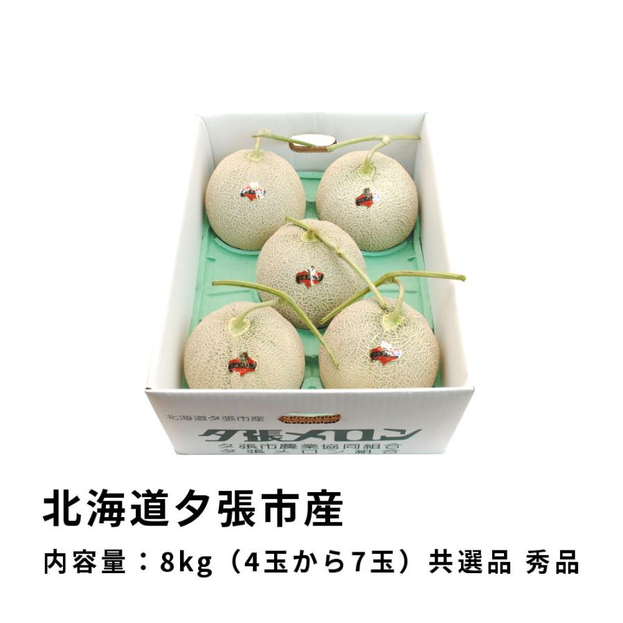 夕張メロン 8kg 前後 共選品 秀品 4玉から7玉 お中元 贈答品 お