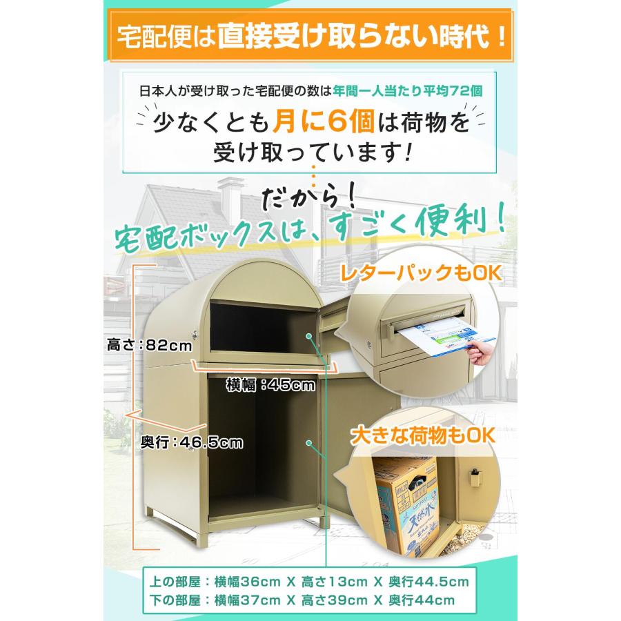 (期間限定P10倍27日23:59迄) (レビュー特典付) 5年保証 カバポスト 宅配ボックス BSON1 カンガルーボックス｜yubinpost｜07