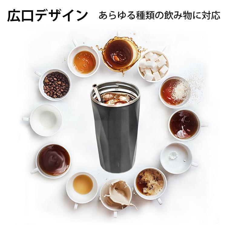 ストロー付きタンブラー ふた付き 大容量 真空断熱 タンブラー おしゃれ ステンレス カップ 600ml 便携軽量 タンブラー ふた付き ステンレス 保温保冷｜yuda｜12