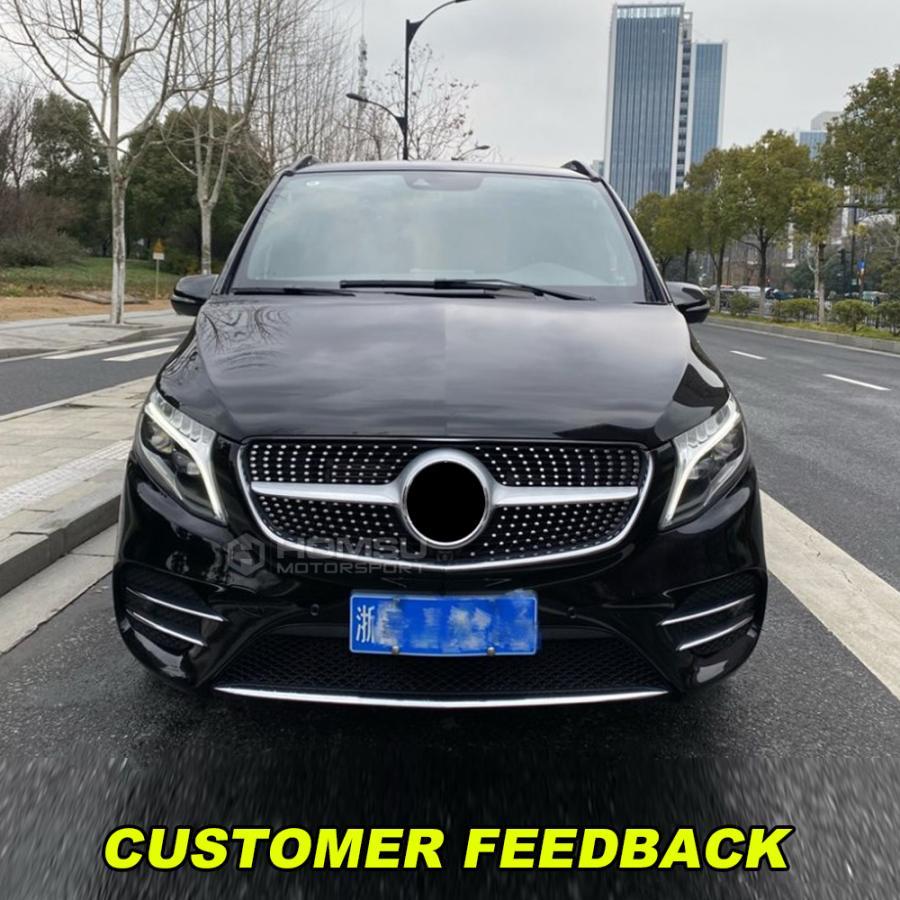 ベンツV220d AMG黒 フロントバンパー メッシュグリル