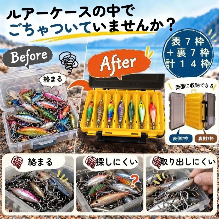 ルアーケース ワームケース ジグケース 釣り道具収納 両面 収納