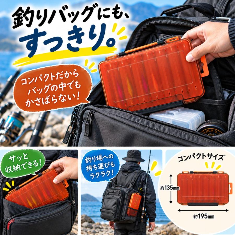 ルアーケース ワームケース ジグケース 釣り道具収納 両面 収納