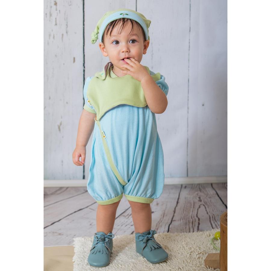 ☆オーガニックコットンのベビー服☆『yuga』のキモノガーゼ・ロンパース・天然染め【出産祝い】／日本製 |  | 01