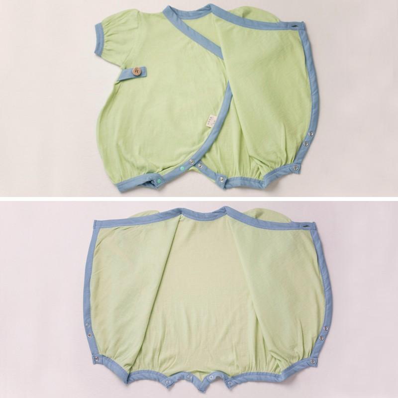 ☆オーガニックコットンのベビー服☆『yuga』のキモノガーゼ・ロンパース・天然染め【出産祝い】／日本製 |  | 04