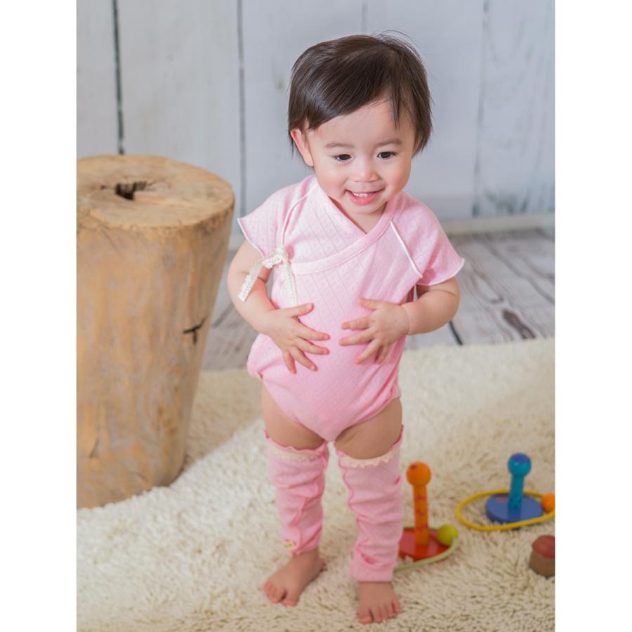 【箱入り】前あきボディ半袖＋レッグウォーマーのセット【天然染め】yuga☆オーガニックコットンのベビー服☆ |  | 06