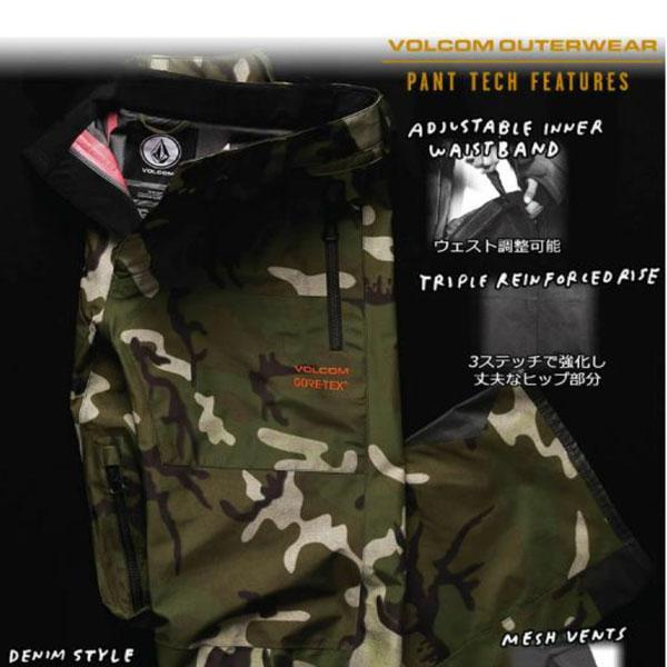 VOLCOM ビブパンツ GORETEX カモフラ VOLCOM（ボルコム） 予約 26-27モデル VOLCOM RAIN GORE-TEX BIB