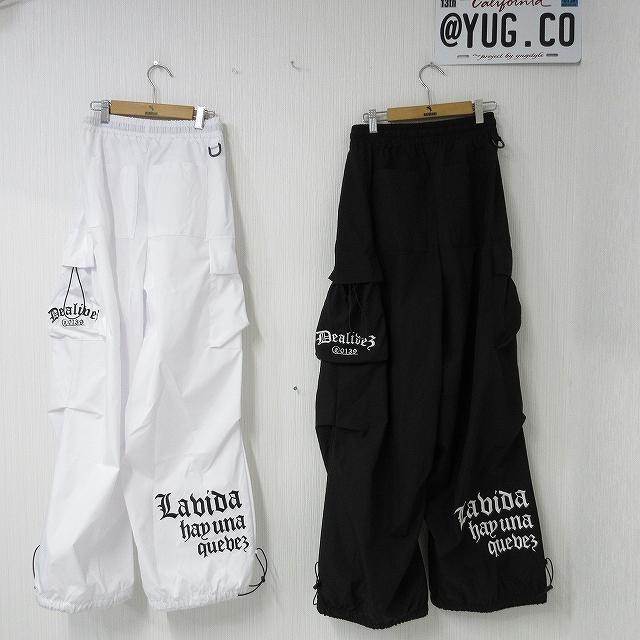 Dealivez Black Letter カーゴパンツ ALL刺繍 Backロゴ Wide Dealivez Black Letter カーゴパンツ ALL刺繍 Backロゴ Wide