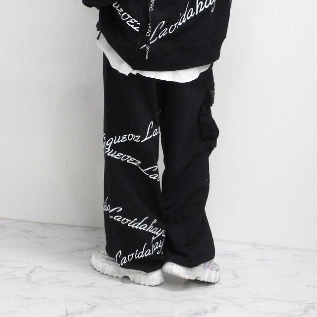 Dealivez クロスチェーン ALL刺繍 ロゴ 立体カーゴポケット付 Wide