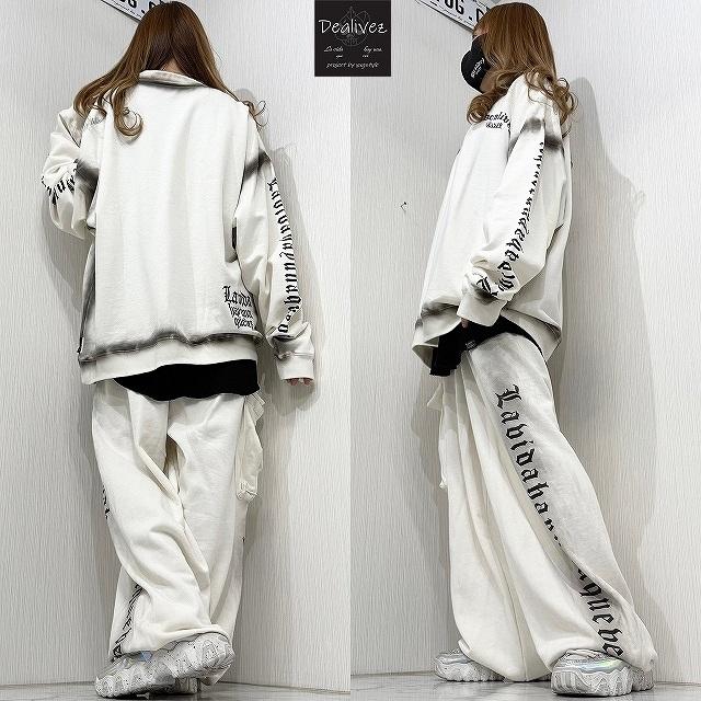 Dealivez Platinum・Black Letter 特殊加工 刺繍 スウェット