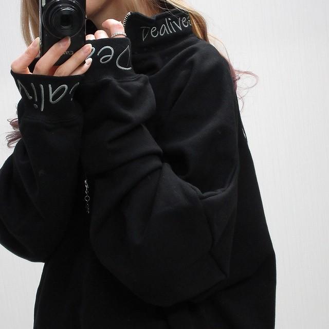 Dealivez ALL刺繍 Wリングチェーン Dzチャーム付ハーフZIP 袖 Dealivez ALL刺繍 Wリングチェーン Dzチャーム付ハーフZIP 袖