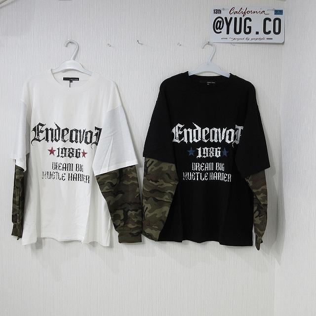 カモフラ 迷彩 ロンT 一体型 レイヤード 重ね着 : yugstyle.co Yahoo