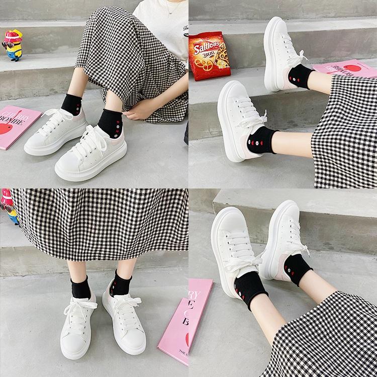 ホワイトスニーカー レディーススニーカー 合成皮革 カジュアル 韓国ファッション おしゃれ シンプル 厚底 スタイルアップ 年 秋 新作 Yuhin 通販 Yahoo ショッピング