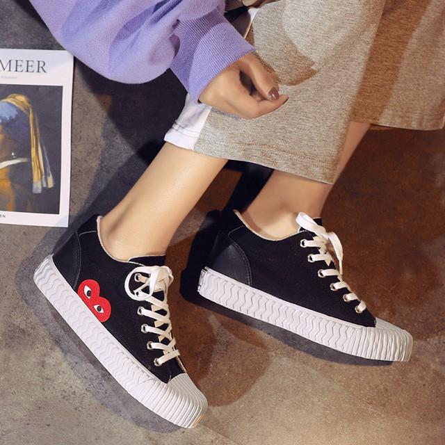 送料無料 スニーカー レディース キャンパス 厚底 レースアップ ゴム 靴 フラットヒール スニーカー 白 可愛い 滑り止め カジュアル 美脚 Yuhin 通販 Yahoo ショッピング