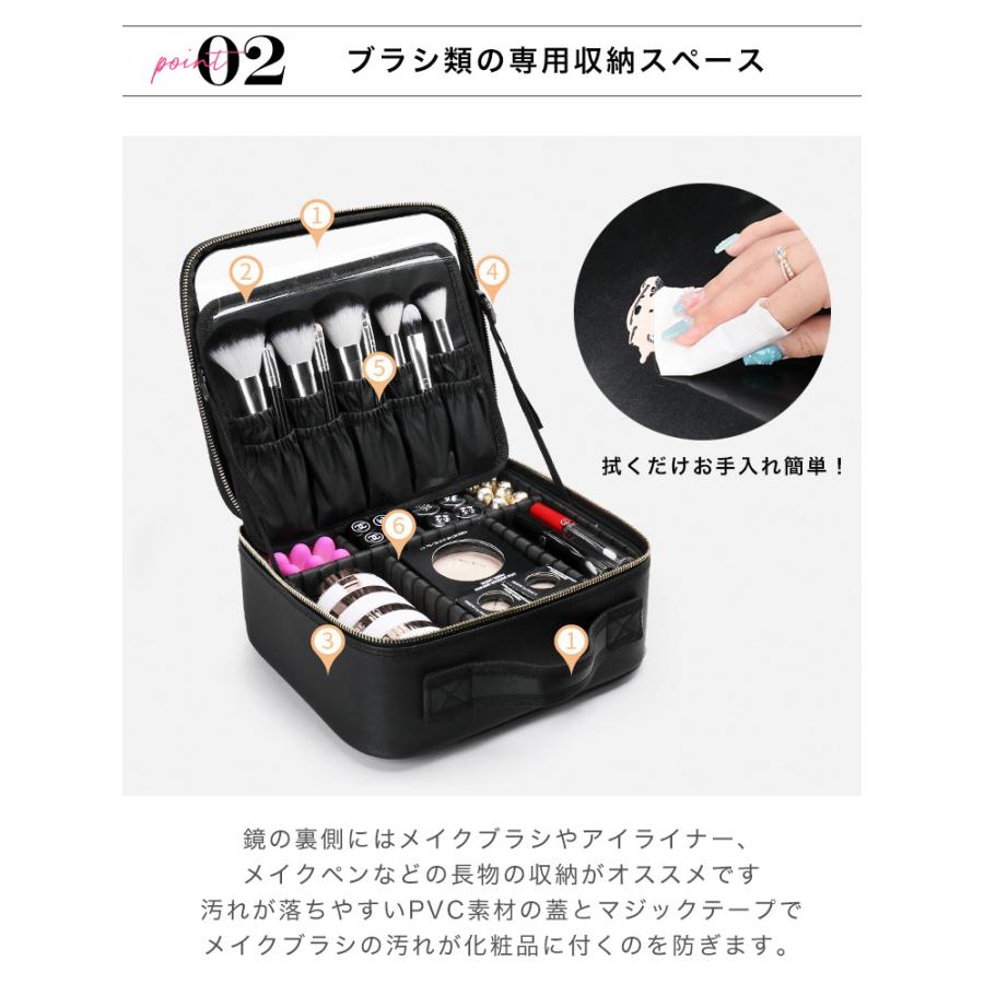 メイクボックス 大容量 鏡付き ミラー付き プロ用 コスメボックス